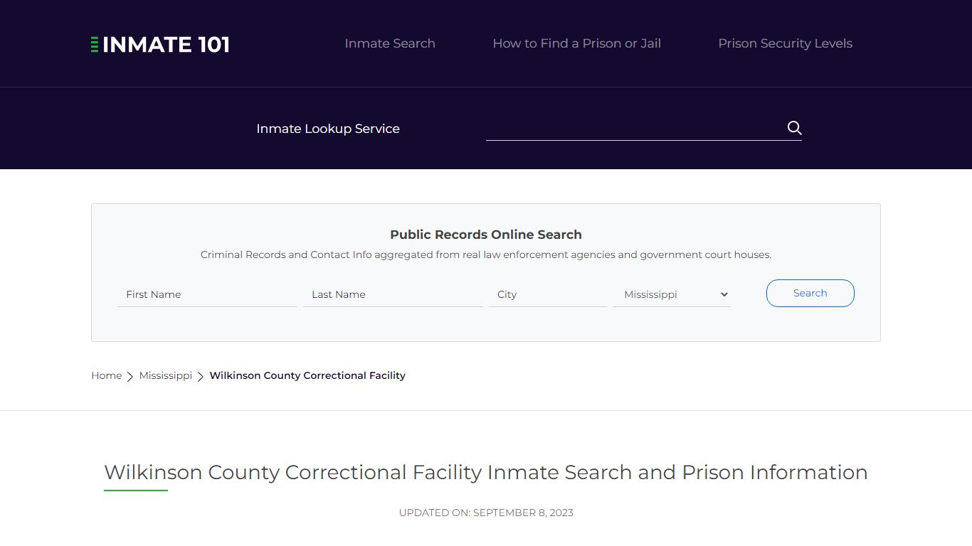 Wilkinson County Correctional Facility Inmate Search, Visitation, Phone ...