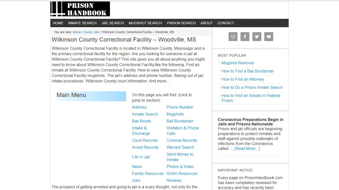 Wilkinson County Correctional Facility – Woodville, MS
